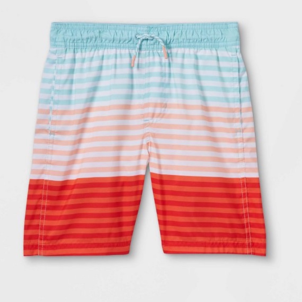NWT Striped Colorblock Volley Swim Trunks